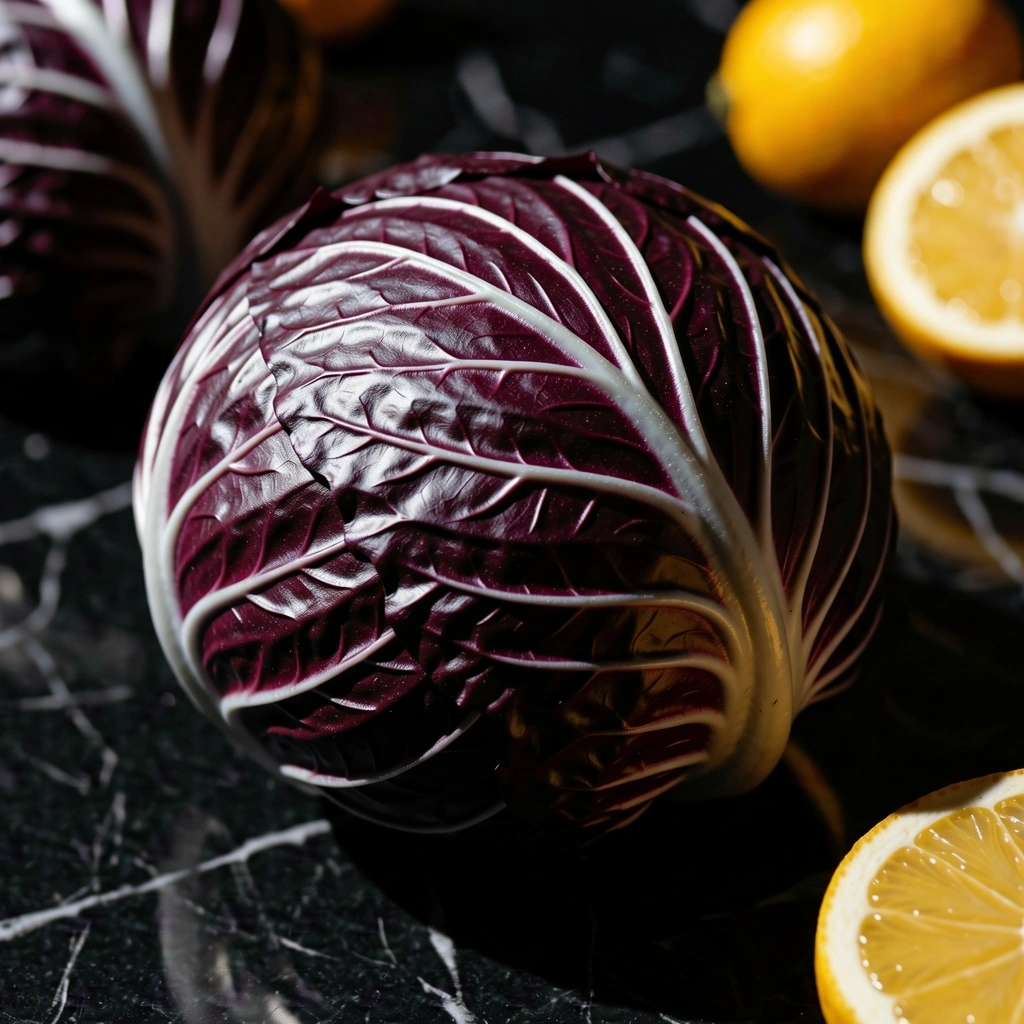 Seasonal purple radicchio texture