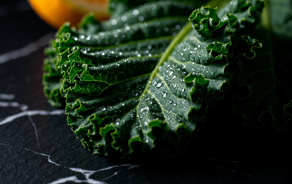 Textural kale backdrop